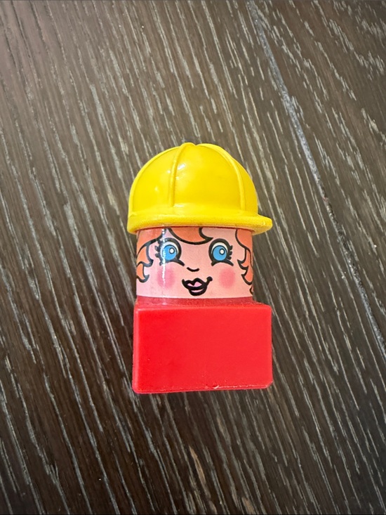 Mega Bloks Other - Mega Bloks Kids Vintage Yellow Helmet Construction Figure Red Hair